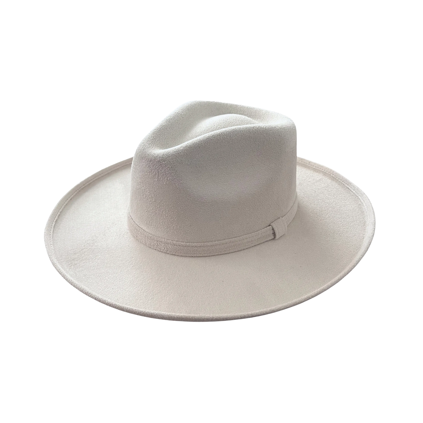 Del Mar Hat Cream Color Vegan Suede Angle View
