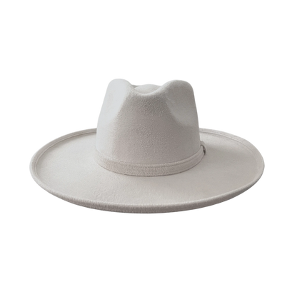 Del Mar Hat Cream Color Vegan Suede Front View