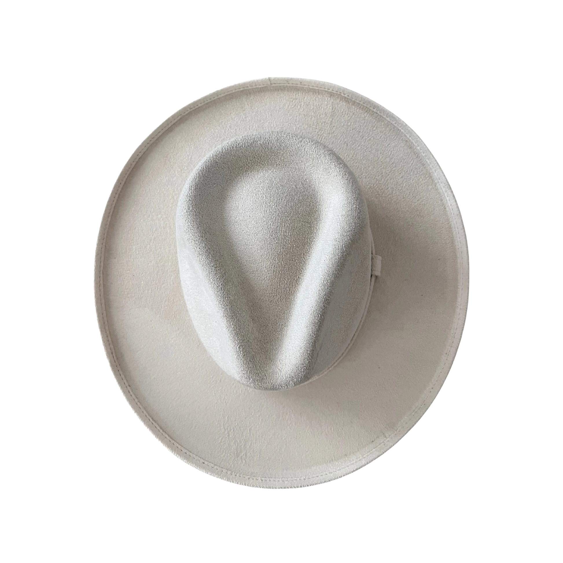 Del Mar Hat Cream Color Vegan Suede Top View